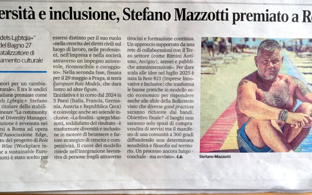 Diversità e inclusione, Stefano Mazzotti premiato a Roma