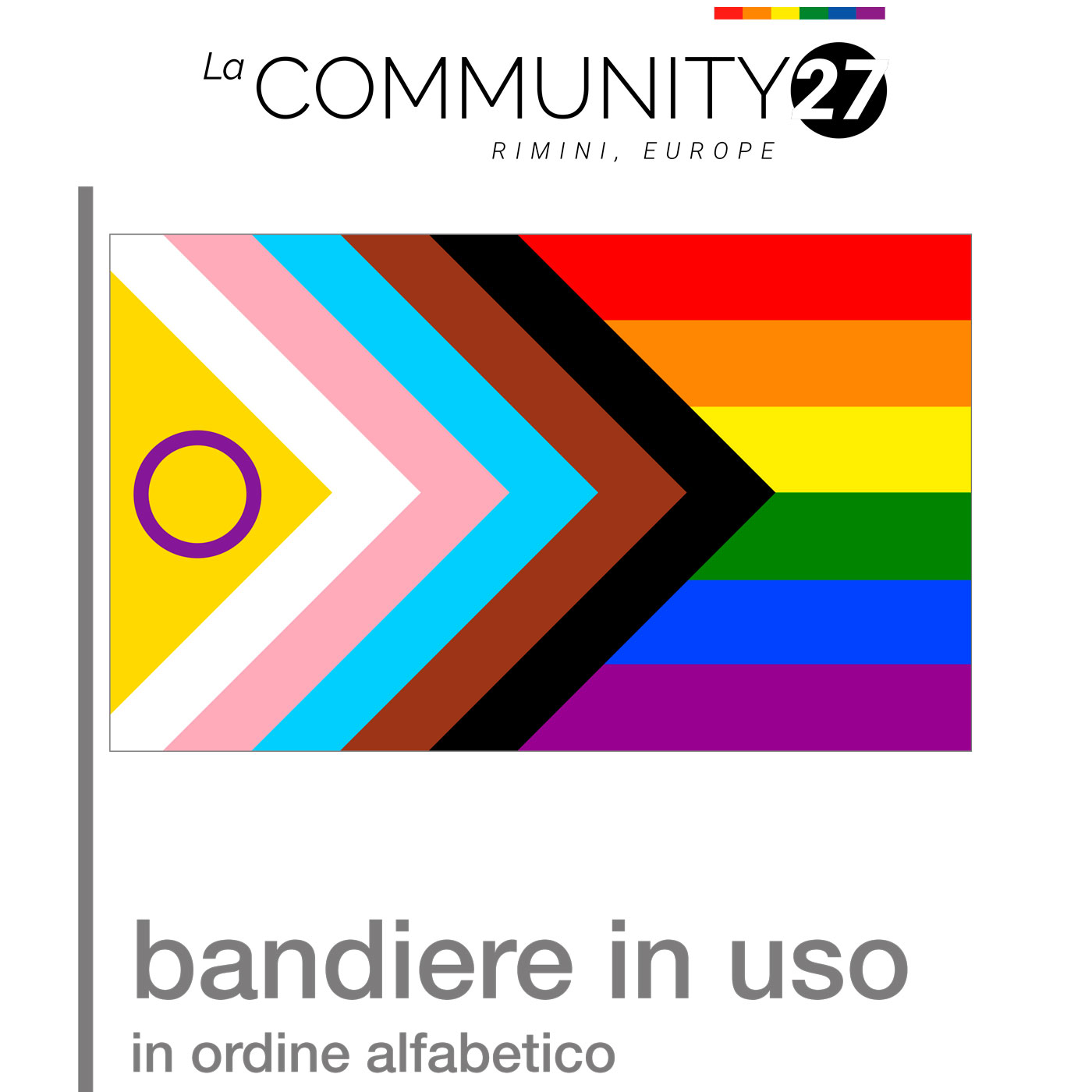 Bandiere LGBTQIA+ in uso - La Community 27
