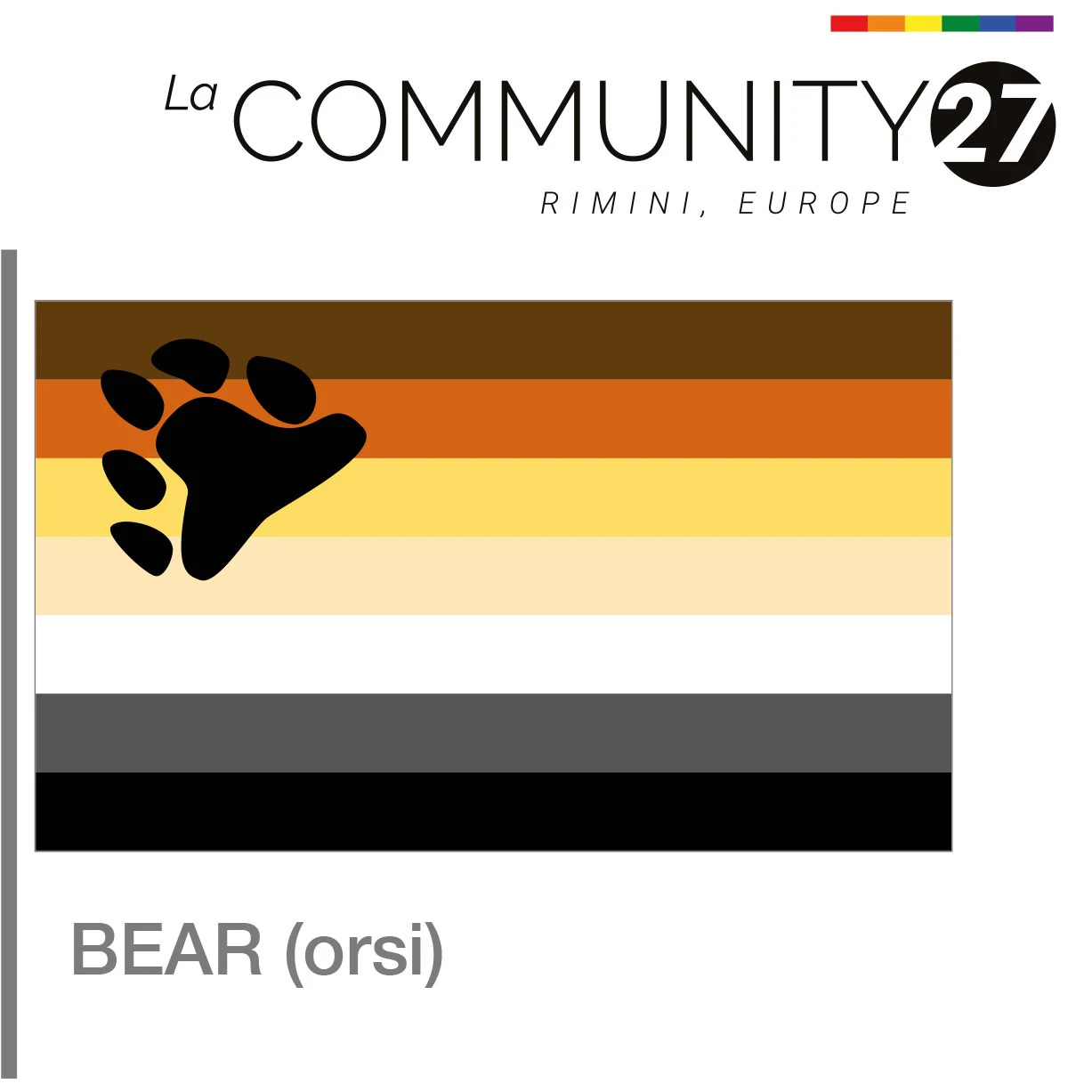 BEAR orsi - bandiera LGBTQ in uso - La Communty 27
